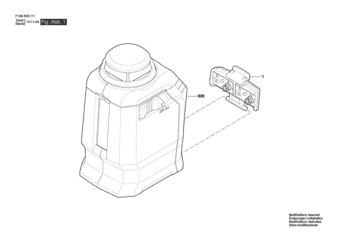 Vue éclatée Bosch CL10 F 034 K63 111 - page 1