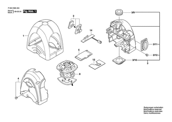 Vue éclatée Bosch MP5 F 034 K66 404 - page 1