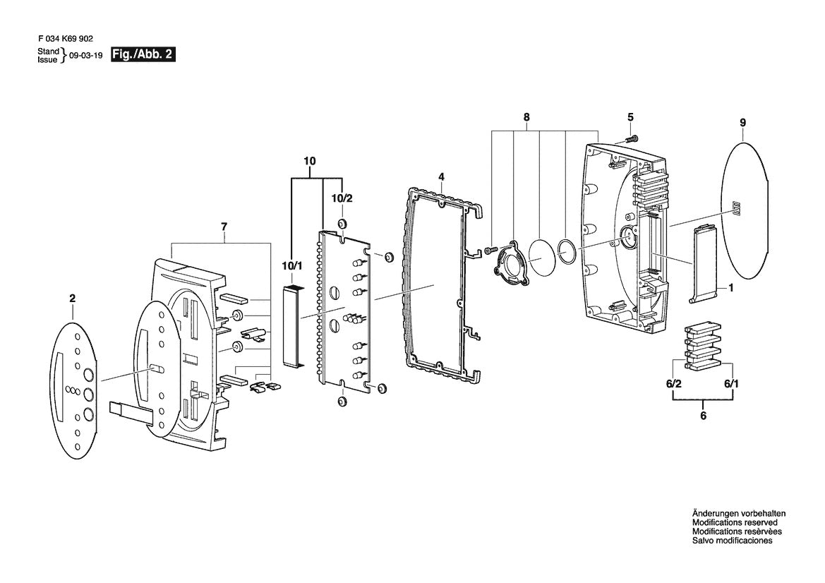 Vue éclatée Bosch LD-50N Profile F 034 K69 903 - page 1