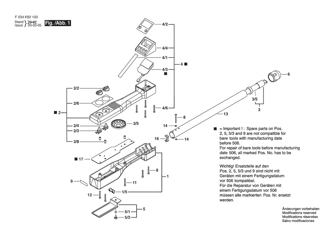 Vue éclatée Bosch MT100 F 034 K82 1N0 - page 1