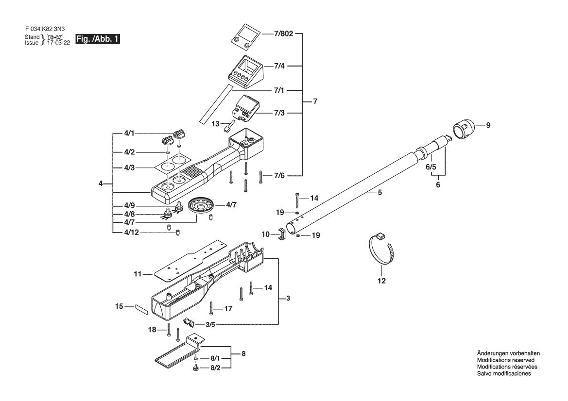 Vue éclatée Bosch 19-557 F 034 K82 3N3 - page 1
