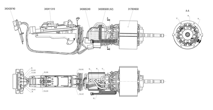 Vue éclatée Metabo WPB 36 LTX BL 230 13101000 - page 2