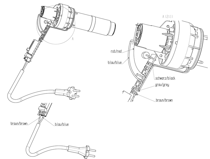Vue éclatée Metabo HG 16-500 01067000 - page 2