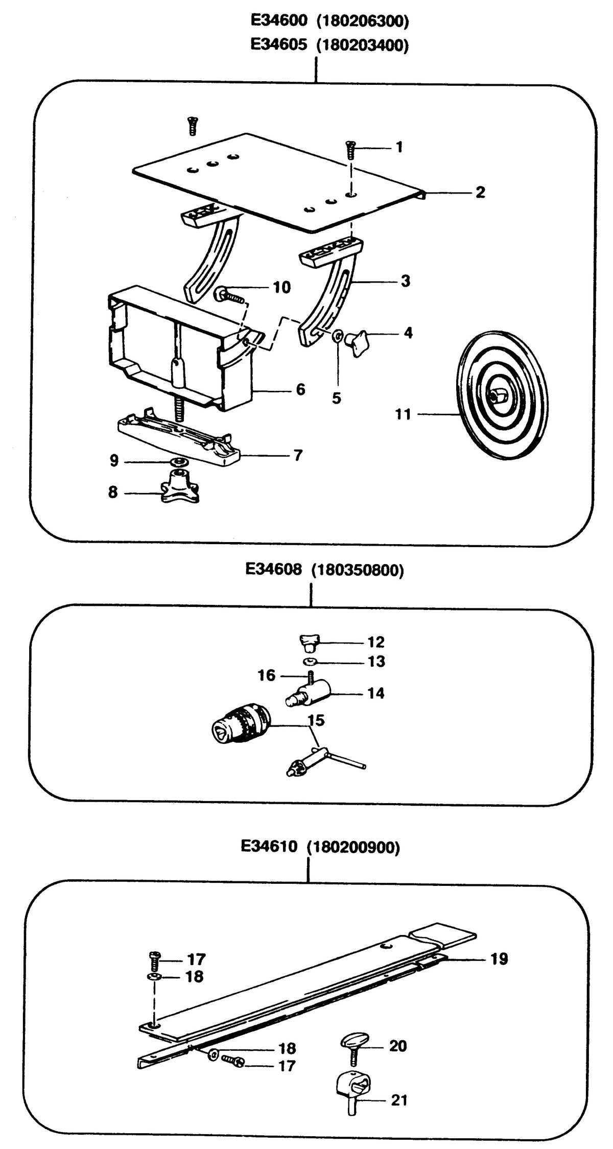 Vue éclatée DeWalt 180350800 Type 1 - planche 1