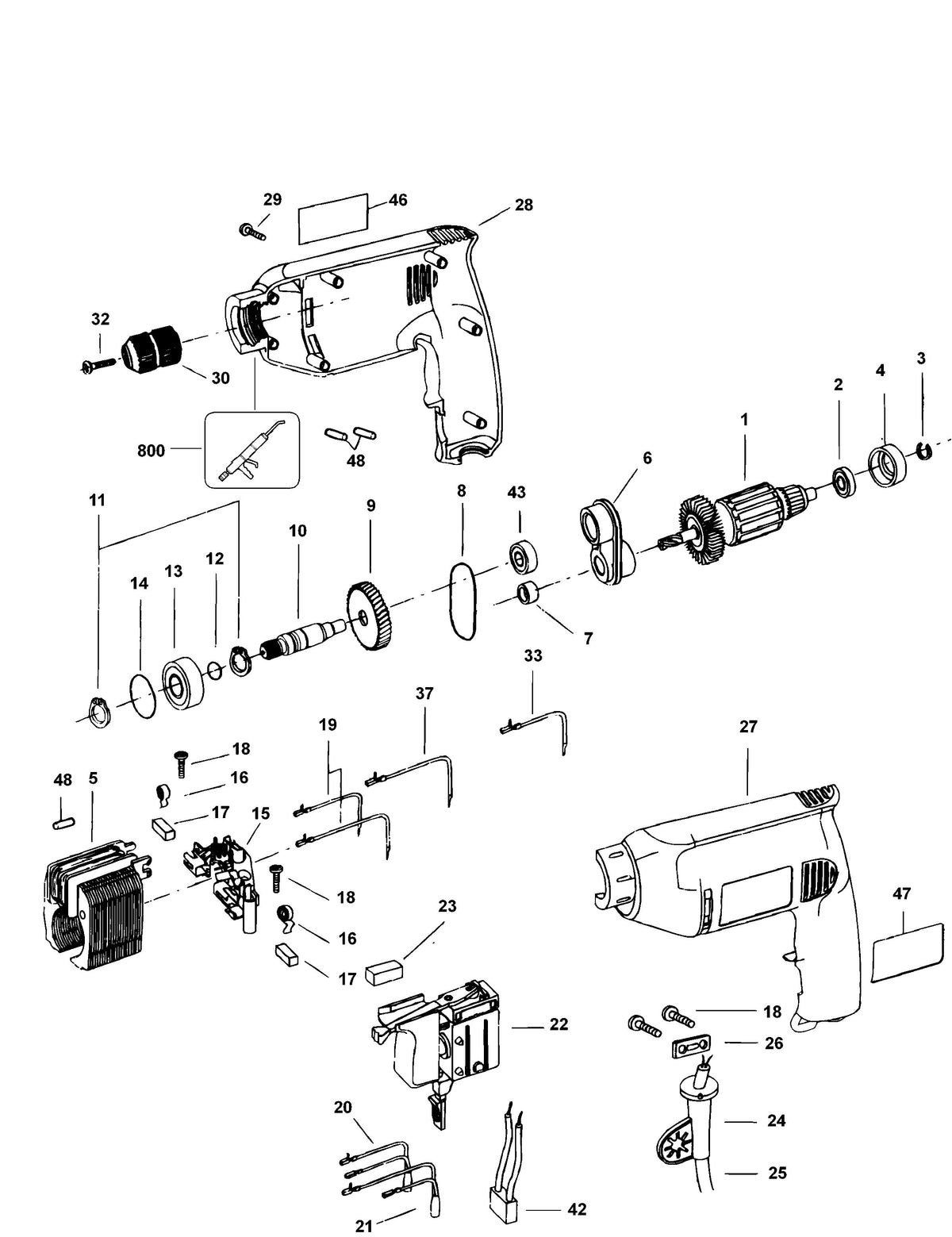 Vue éclatée DeWalt BM10E Type 1 - planche 1