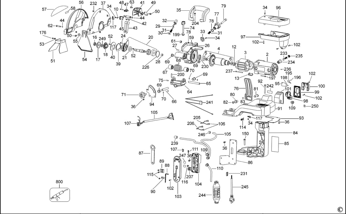 Vue éclatée DeWalt D24000 Type 1 - planche 1