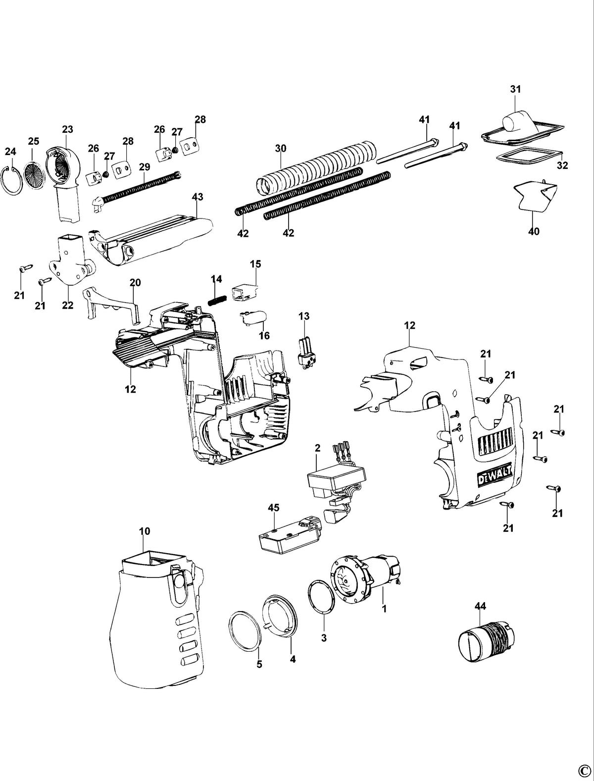 Vue éclatée DeWalt D25300D Type 2 - planche 1