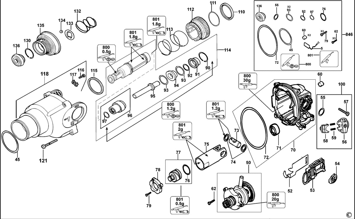 Vue éclatée DeWalt D25323K Type 2 - planche 2