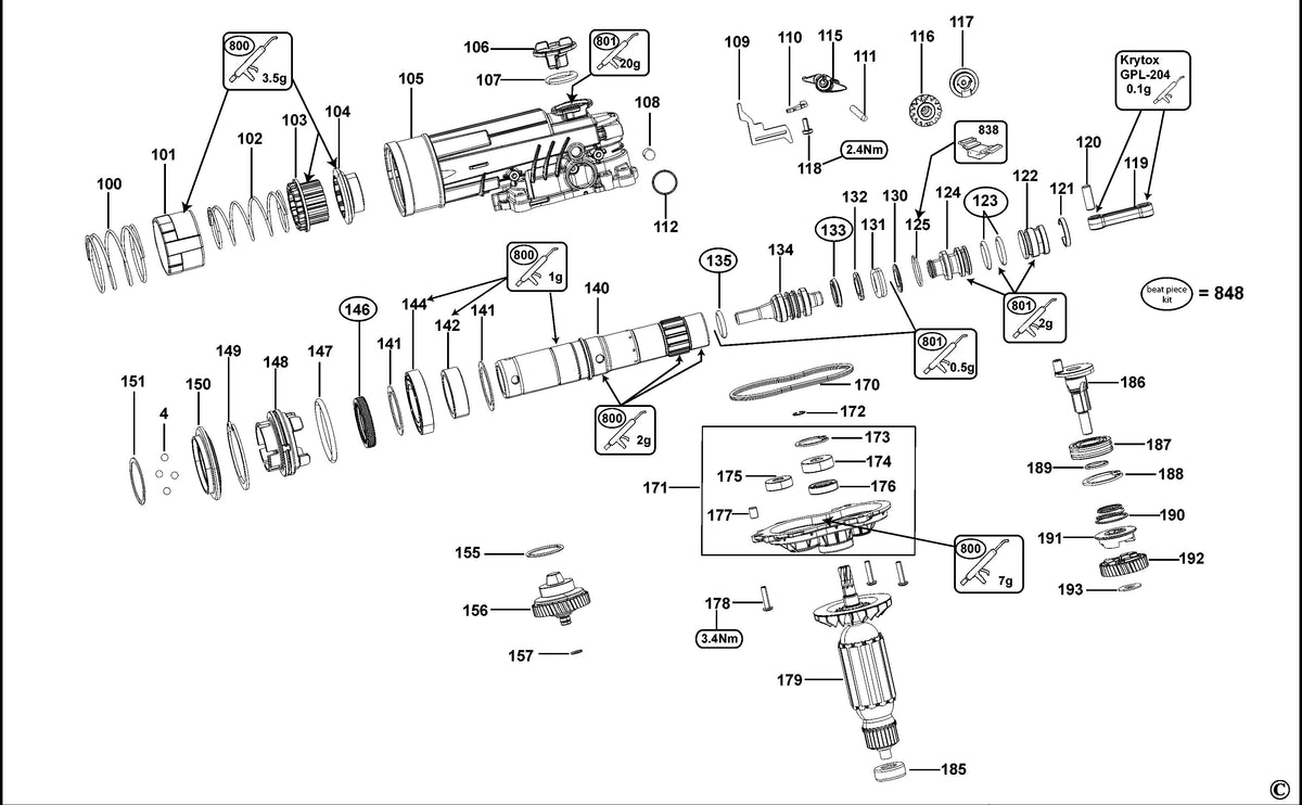 Vue éclatée DeWalt D25414K Type 1 - planche 3