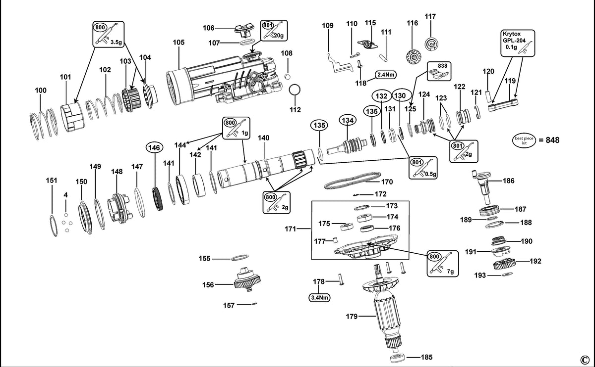 Vue éclatée DeWalt D25414K Type 2 - planche 3