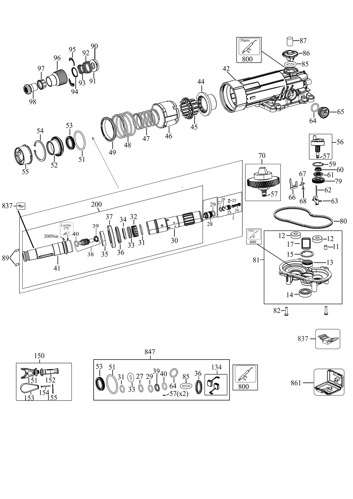 Vue éclatée DeWalt D25481K Type 2 - planche 1