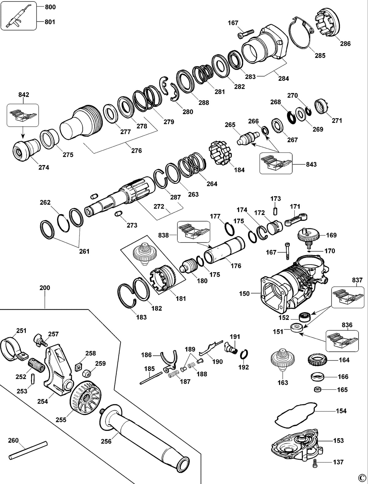 Vue éclatée DeWalt D25600K Type 2 - planche 4