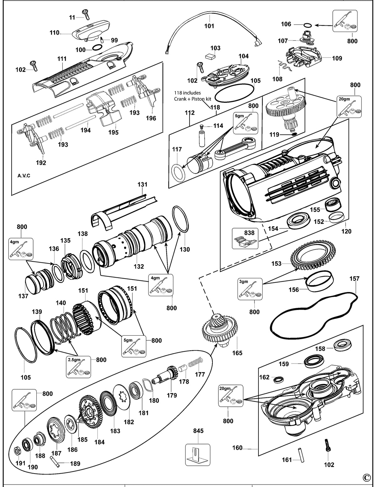 Vue éclatée DeWalt D25730K Type 1 - planche 1