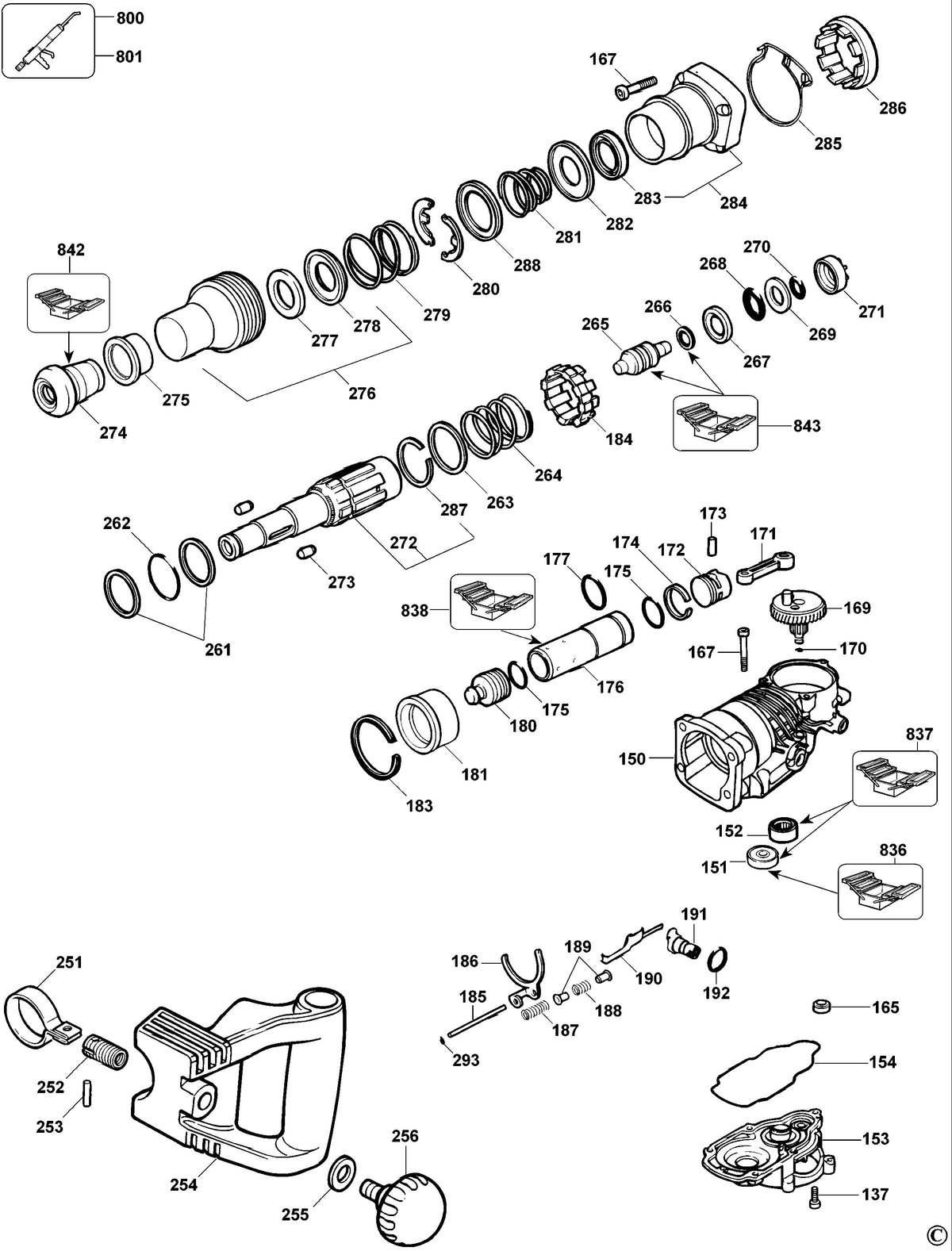 Vue éclatée DeWalt D25830K Type 1 - planche 4