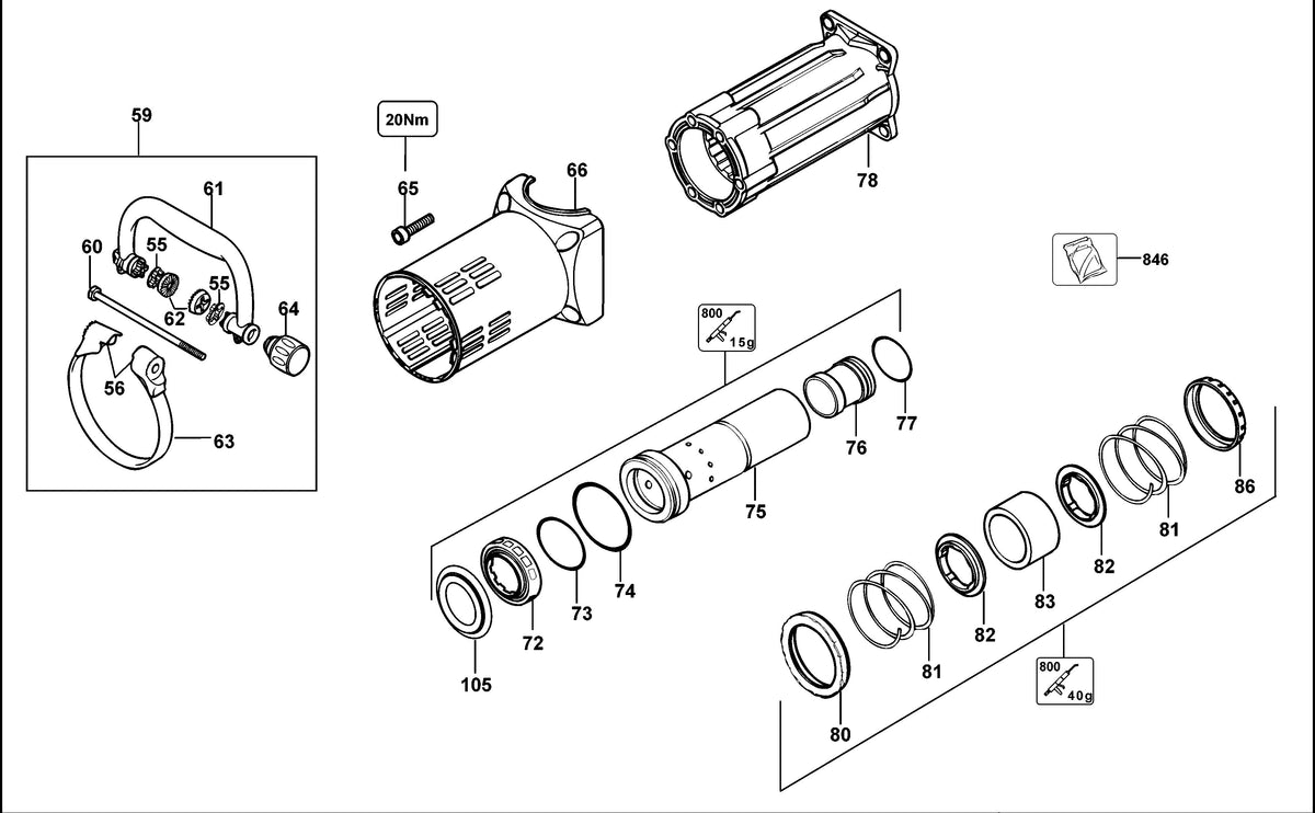 Vue éclatée DeWalt D25902K Type 1 - planche 1