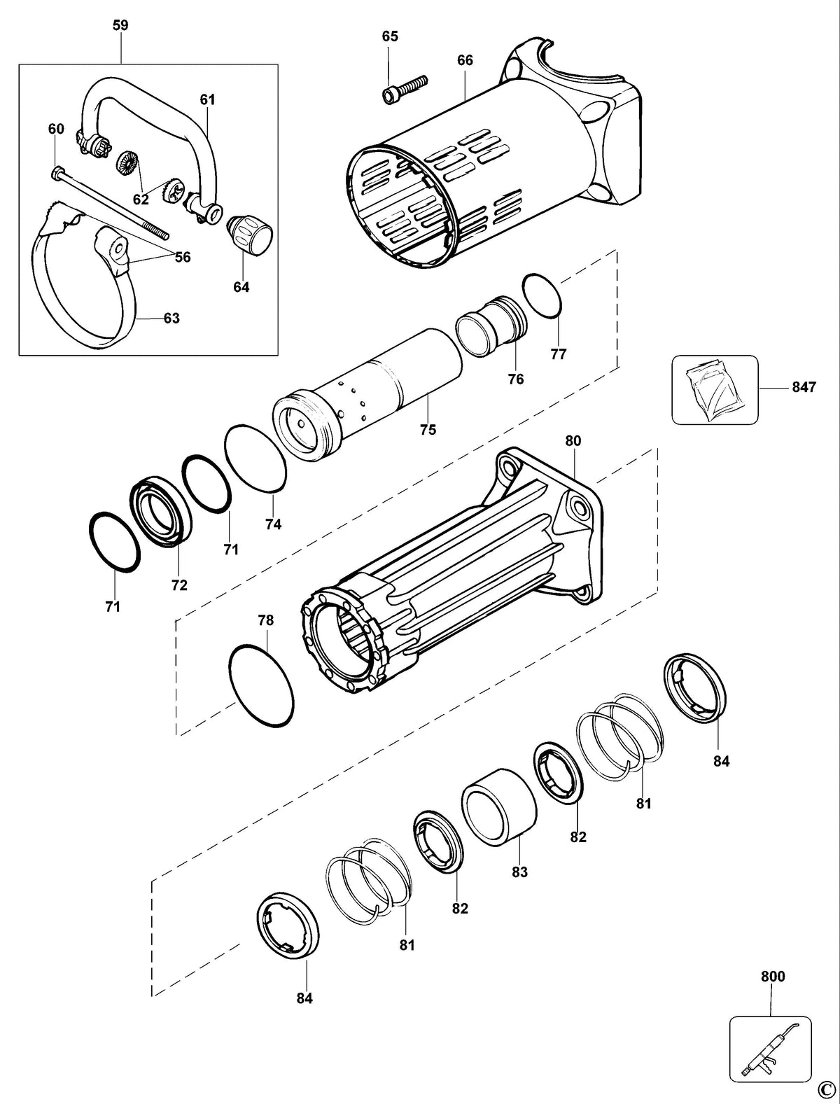 Vue éclatée DeWalt D25940K Type 1 - planche 1