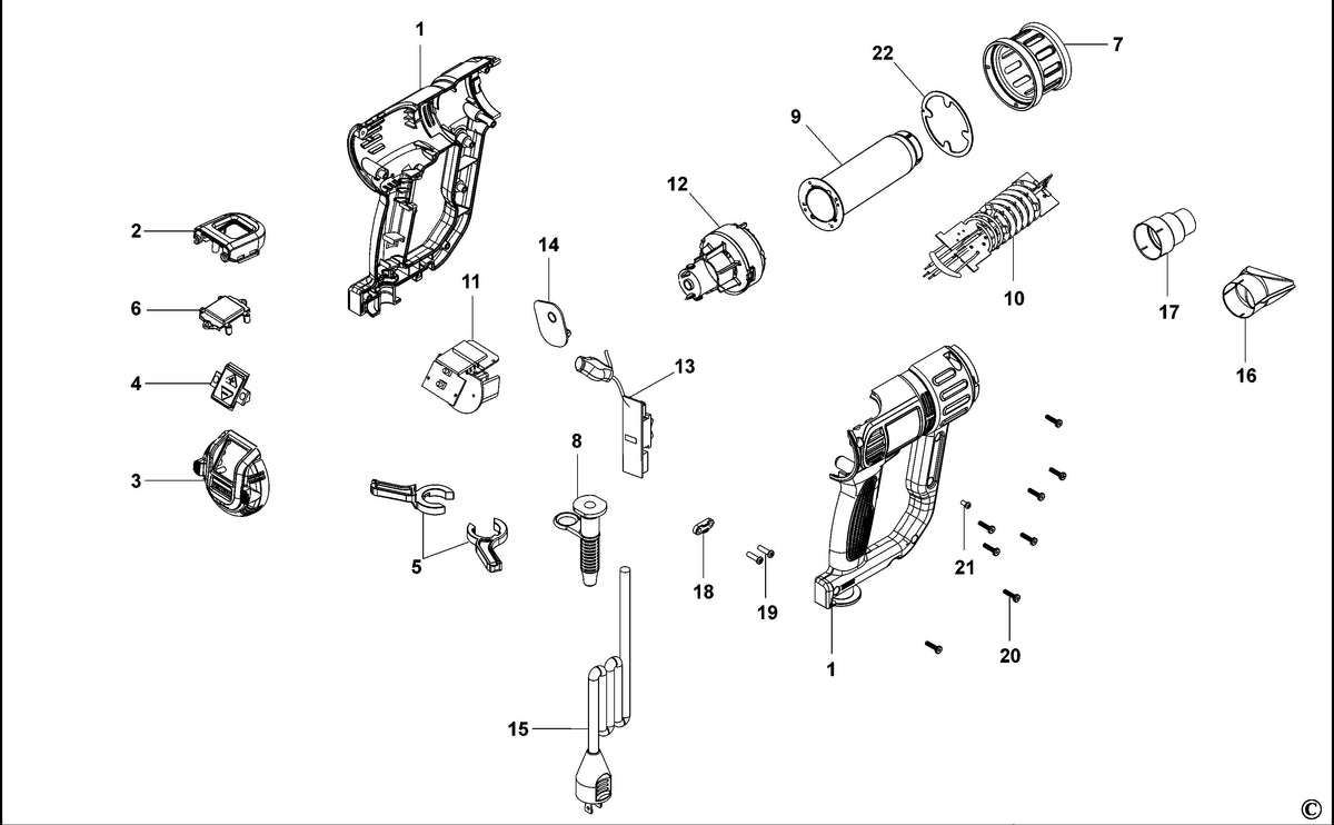 Vue éclatée DeWalt D26414 Type 1 - planche 1