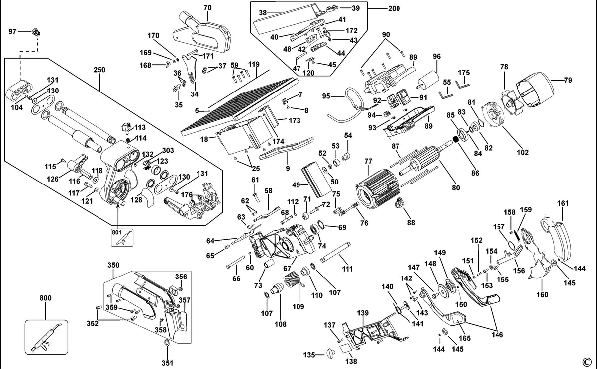 Vue éclatée DeWalt D27111 Type 1 - planche 1