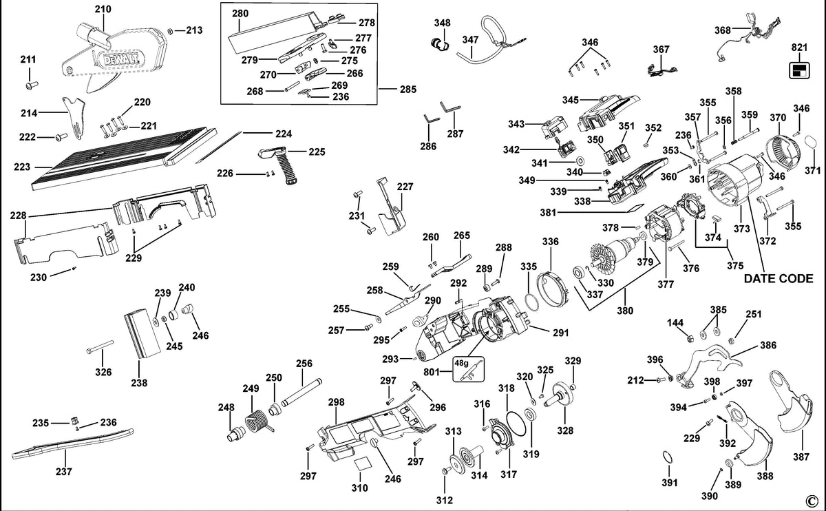 Vue éclatée DeWalt D27113 Type 2 - planche 2