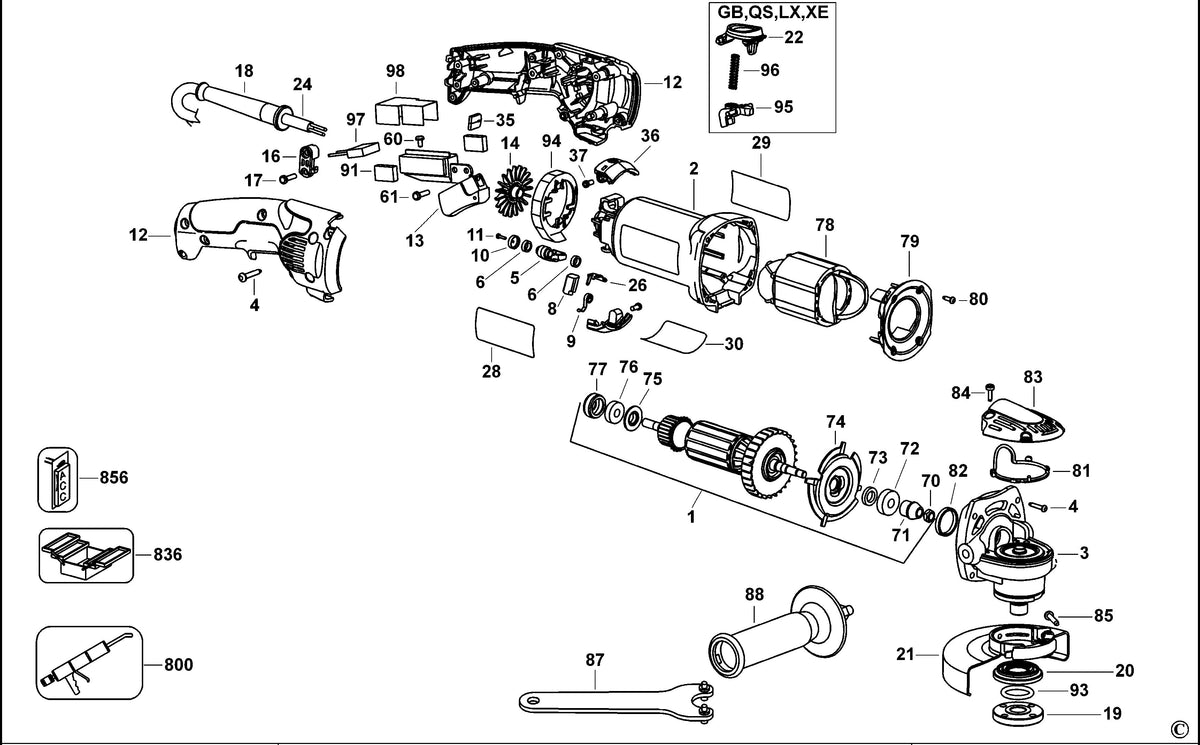 Vue éclatée DeWalt D28065 Type 1 - planche 1