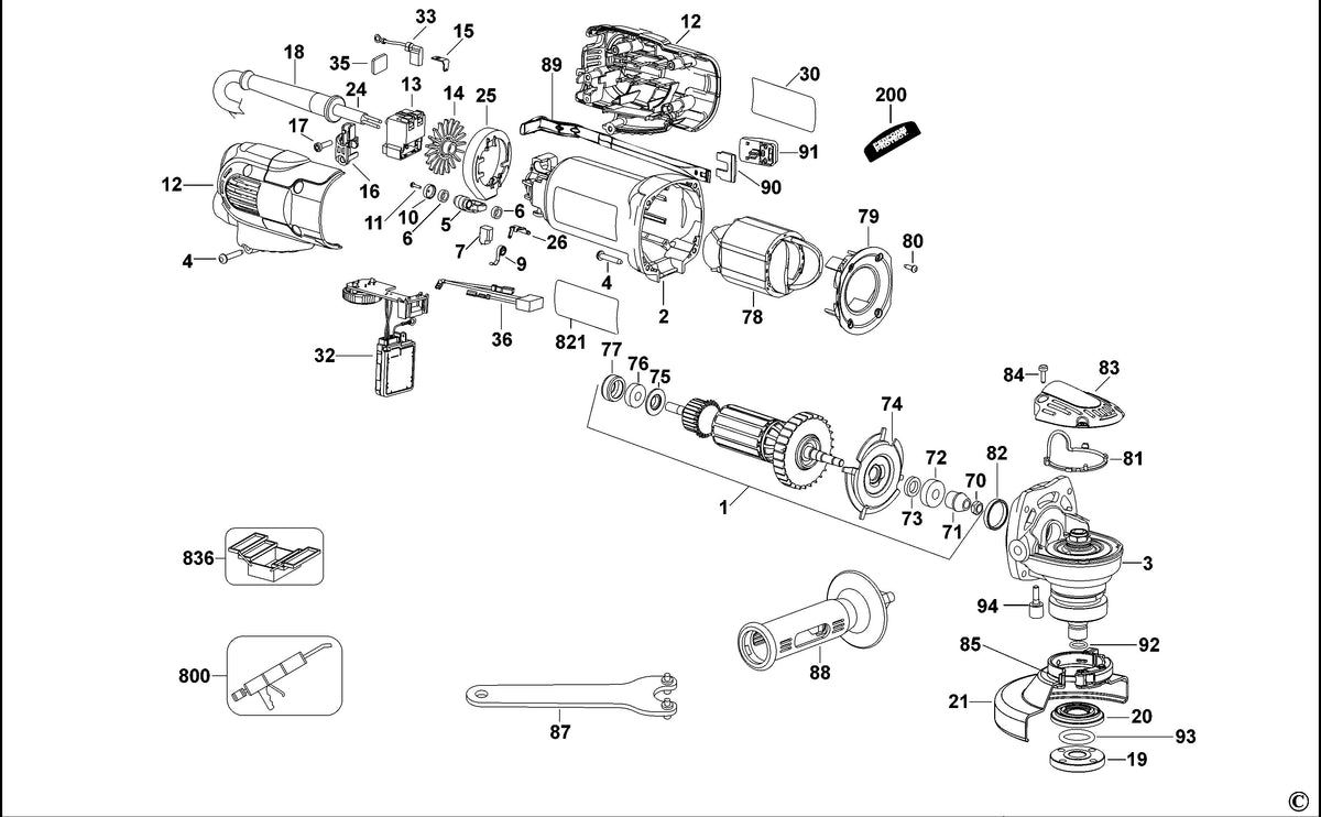 Vue éclatée DeWalt D28137 Type 2 - planche 1