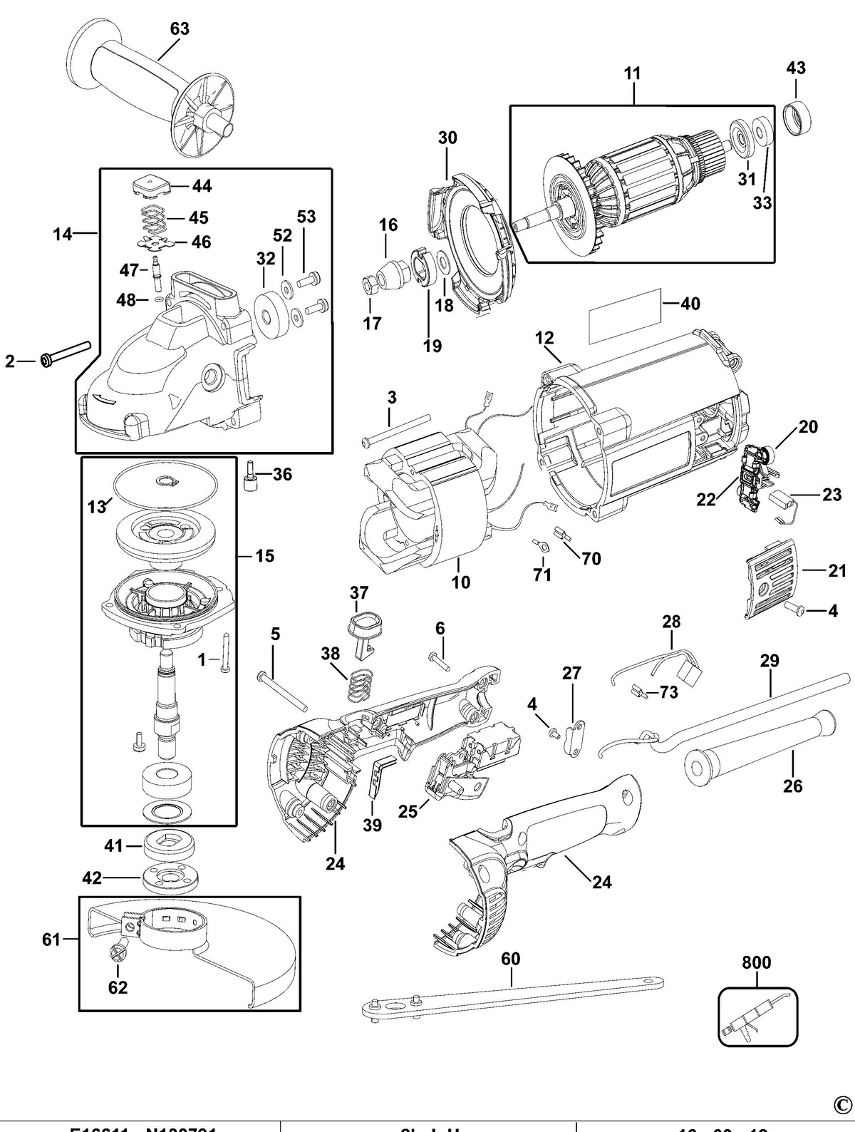 Vue éclatée DeWalt D28490 Type 4 - planche 1