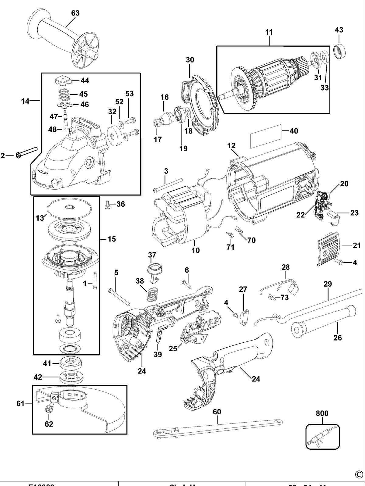 Vue éclatée DeWalt D28491 Type 4 - planche 1
