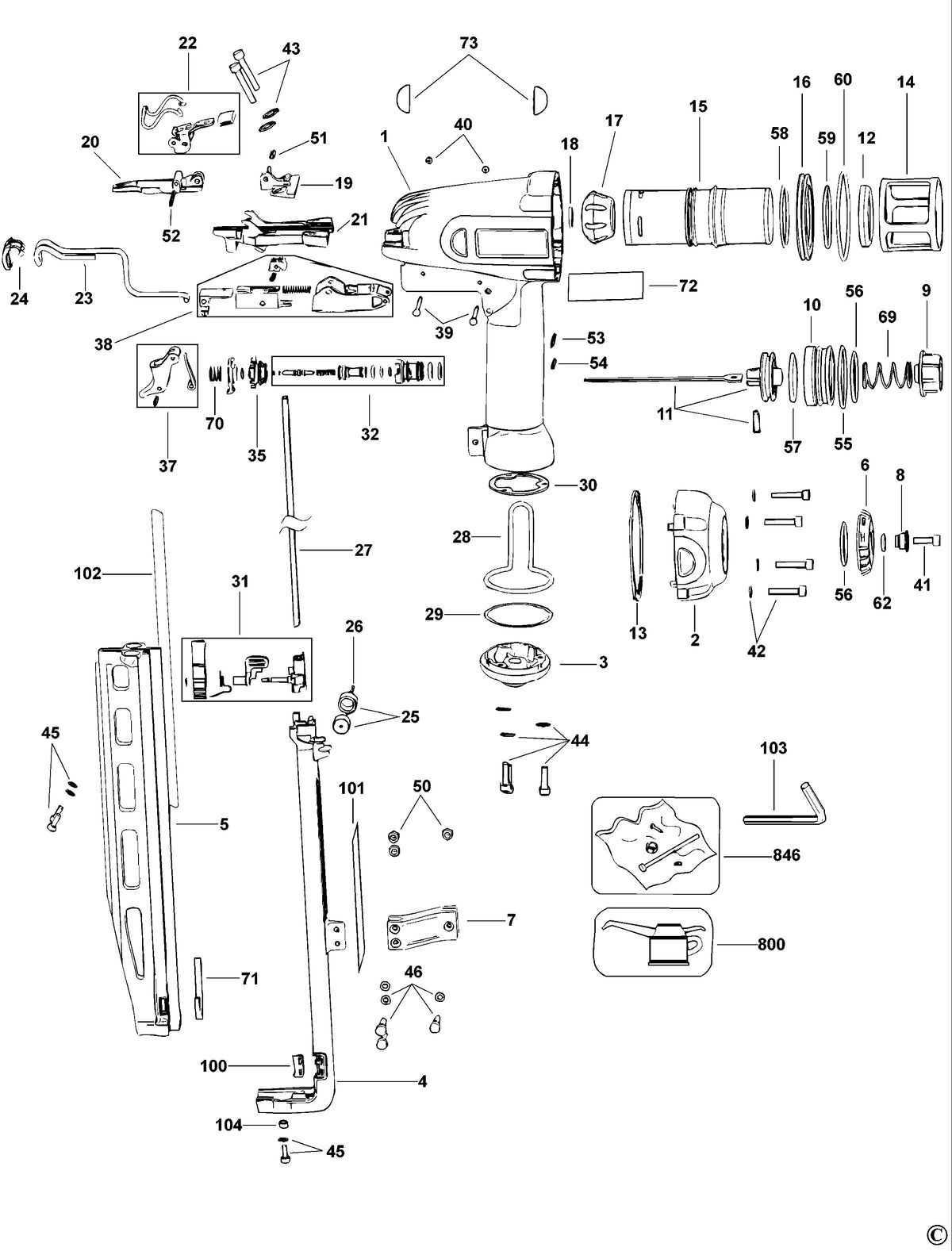 Vue éclatée DeWalt D51256K Type 1 - planche 1