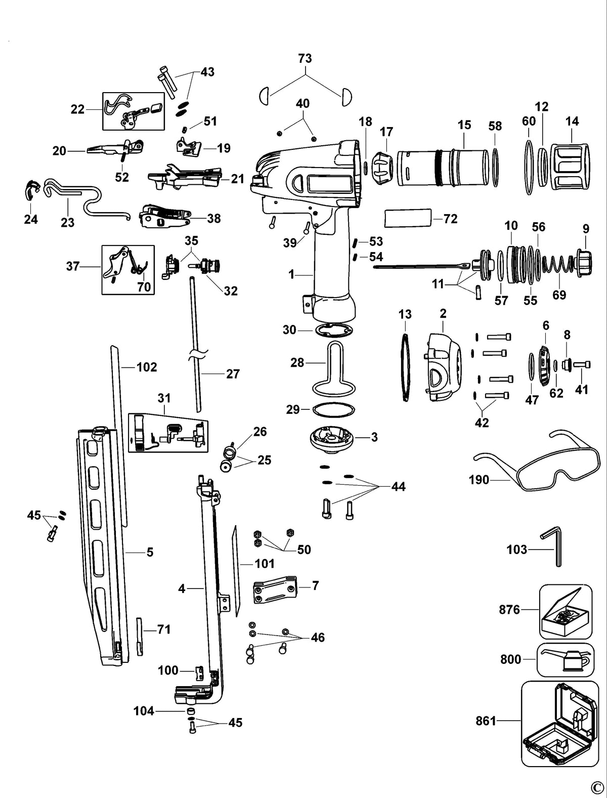 Vue éclatée DeWalt D51256K Type 3 - planche 1