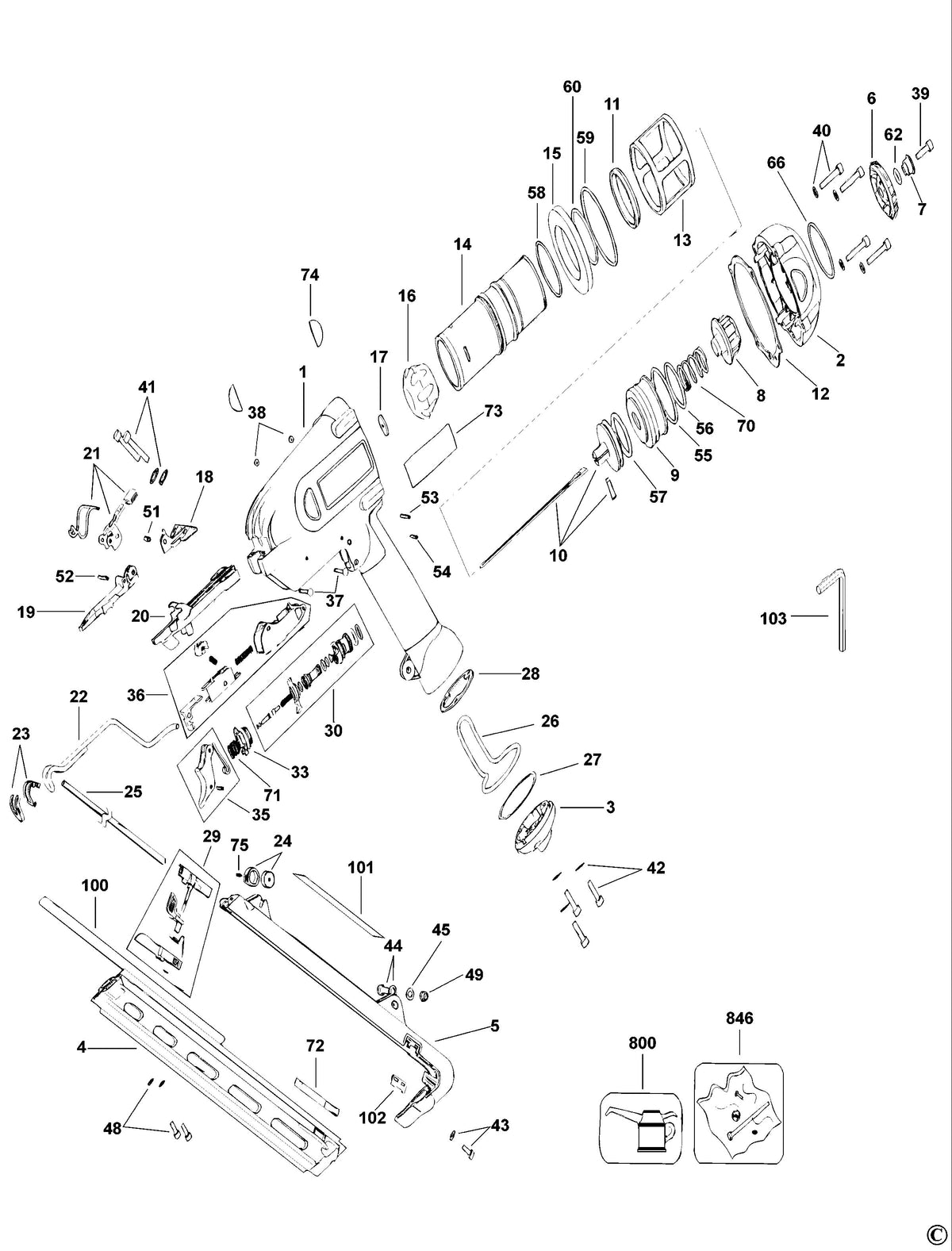 Vue éclatée DeWalt D51275K Type 1 - planche 1
