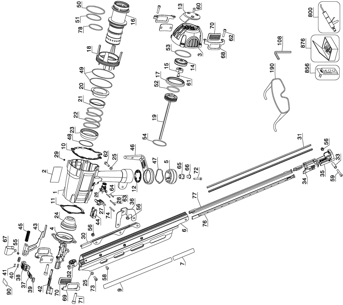 Vue éclatée DeWalt D51850 Type 1 - planche 1