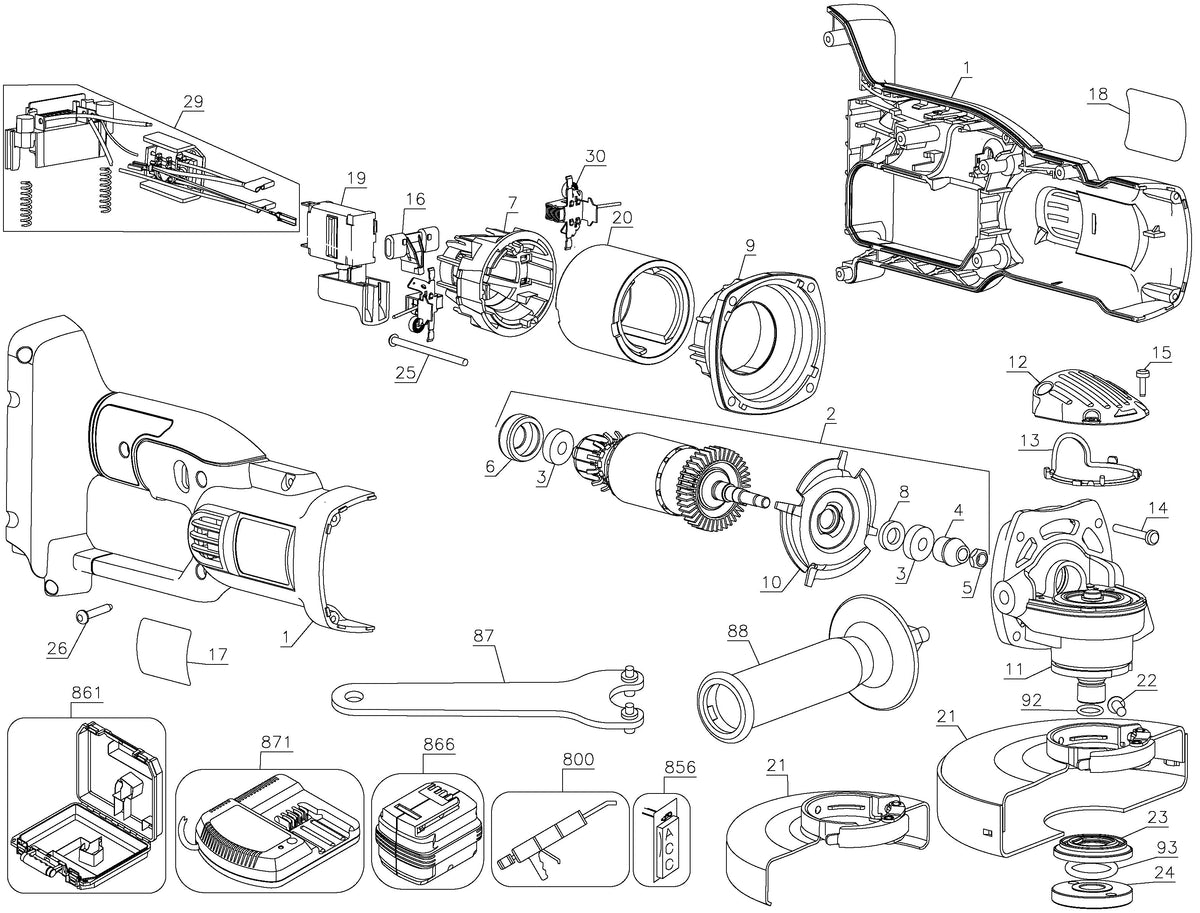 Vue éclatée DeWalt DC413KL Type 1 - planche 1