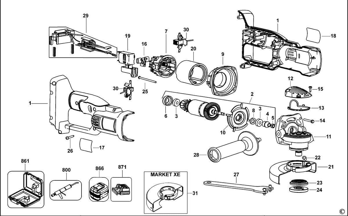 Vue éclatée DeWalt DC415 Type 1 - planche 1