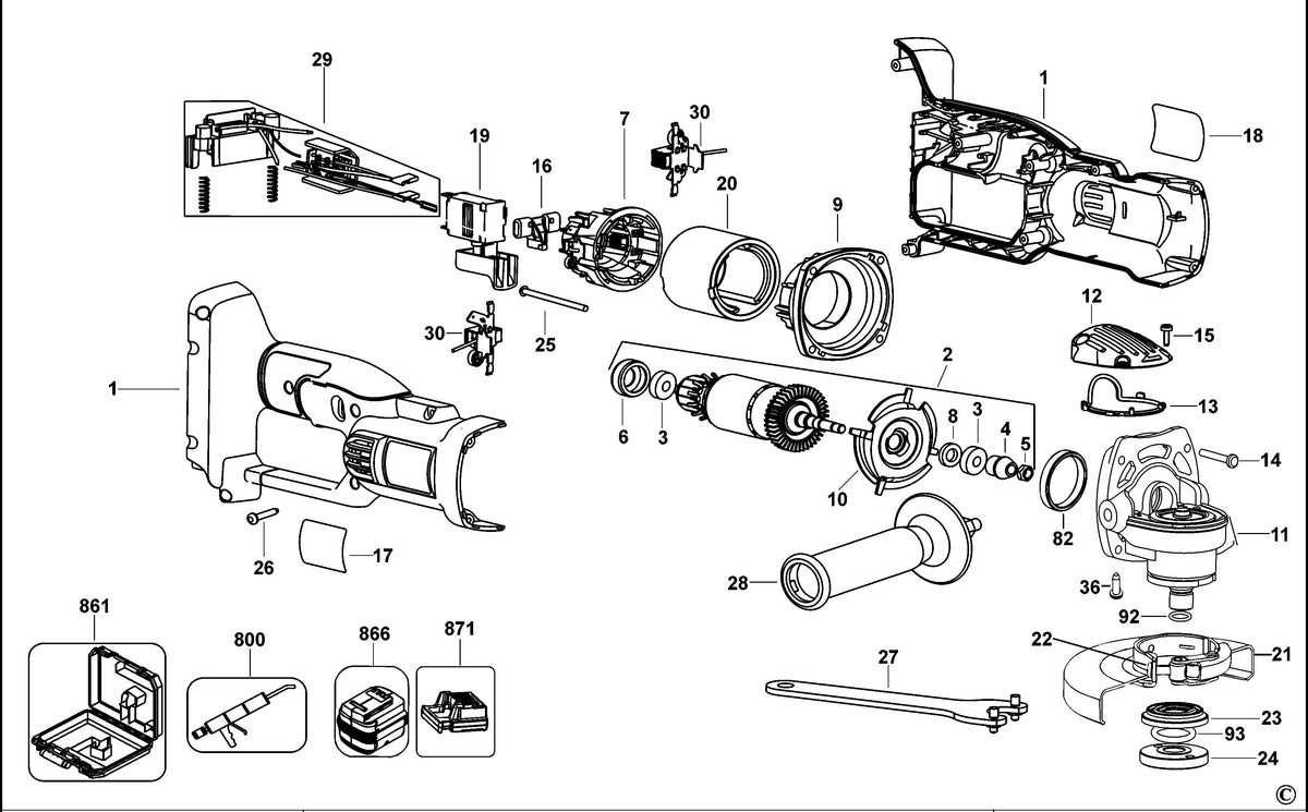 Vue éclatée DeWalt DC415 Type 2 - planche 1