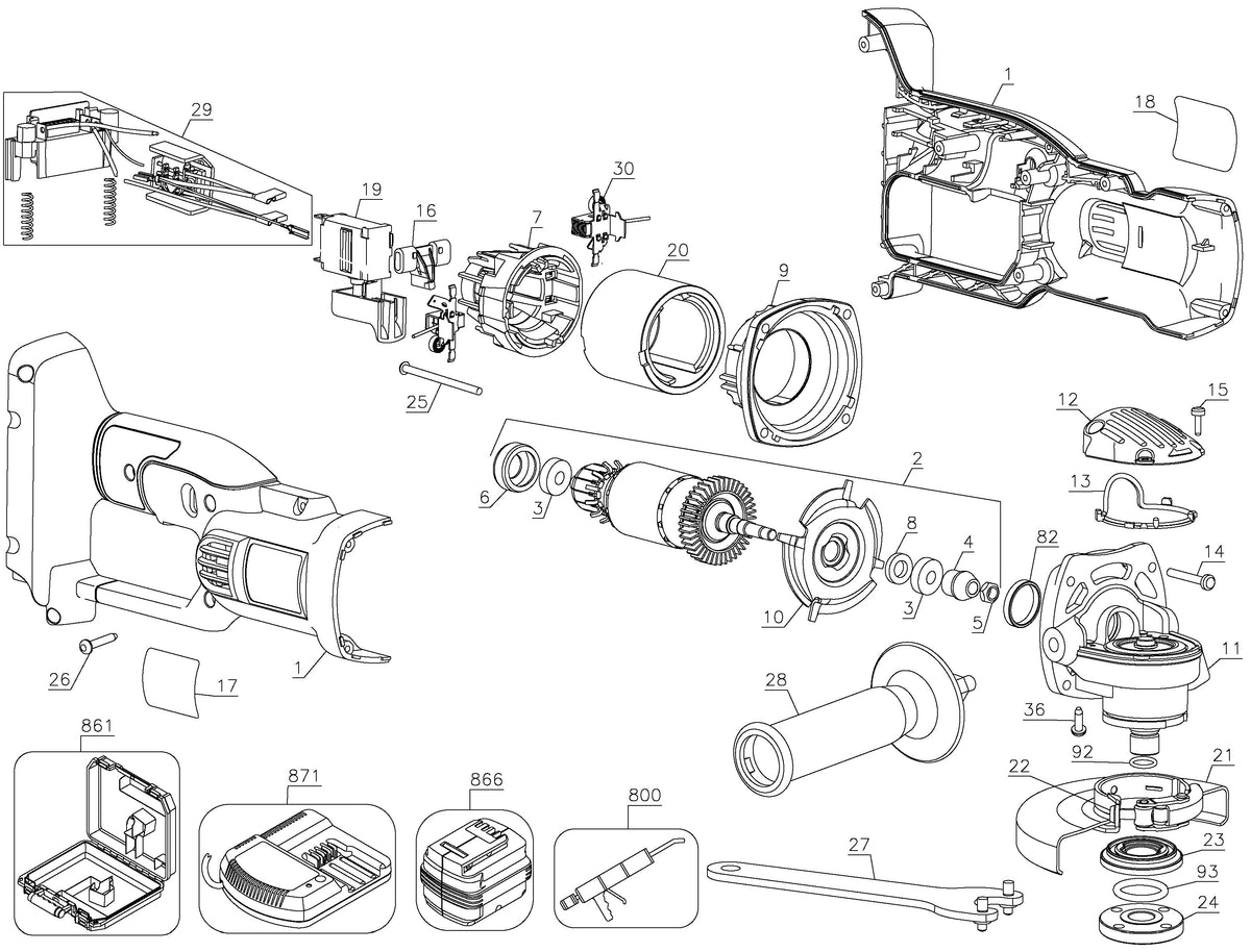 Vue éclatée DeWalt DC415K Type 2 - planche 1
