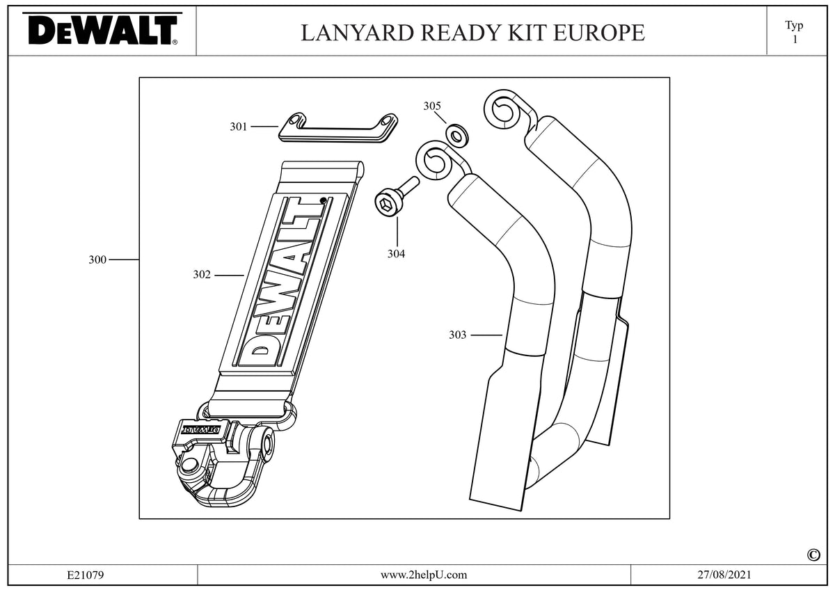 Vue éclatée DeWalt DCD991P2 Type 2 - planche 2
