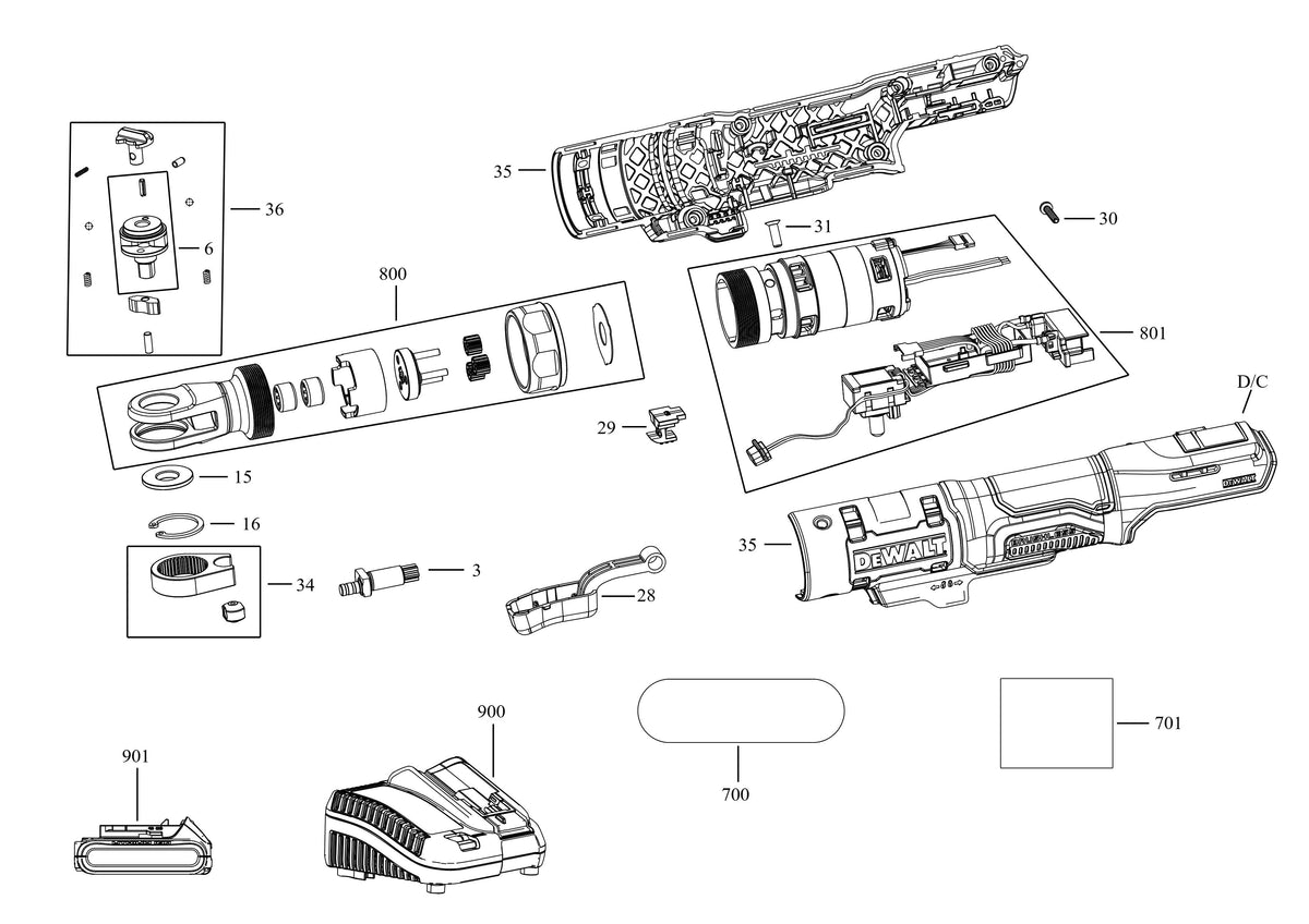 Vue éclatée DeWalt DCF504L1G Type 1 - planche 1