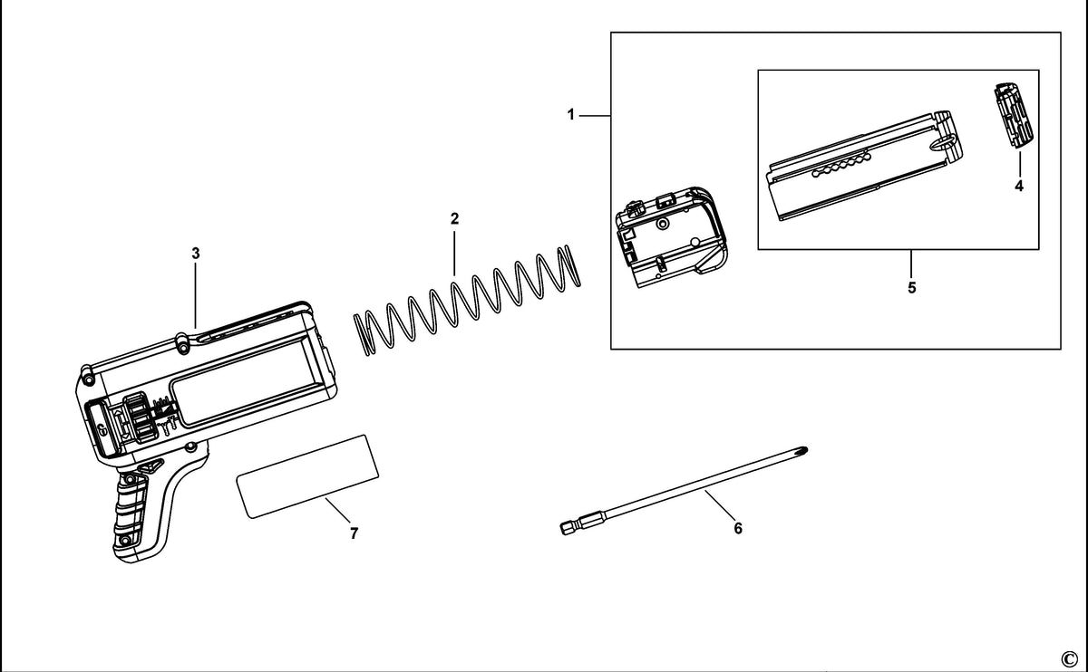 Vue éclatée DeWalt DCF6201 Type 1 - planche 1