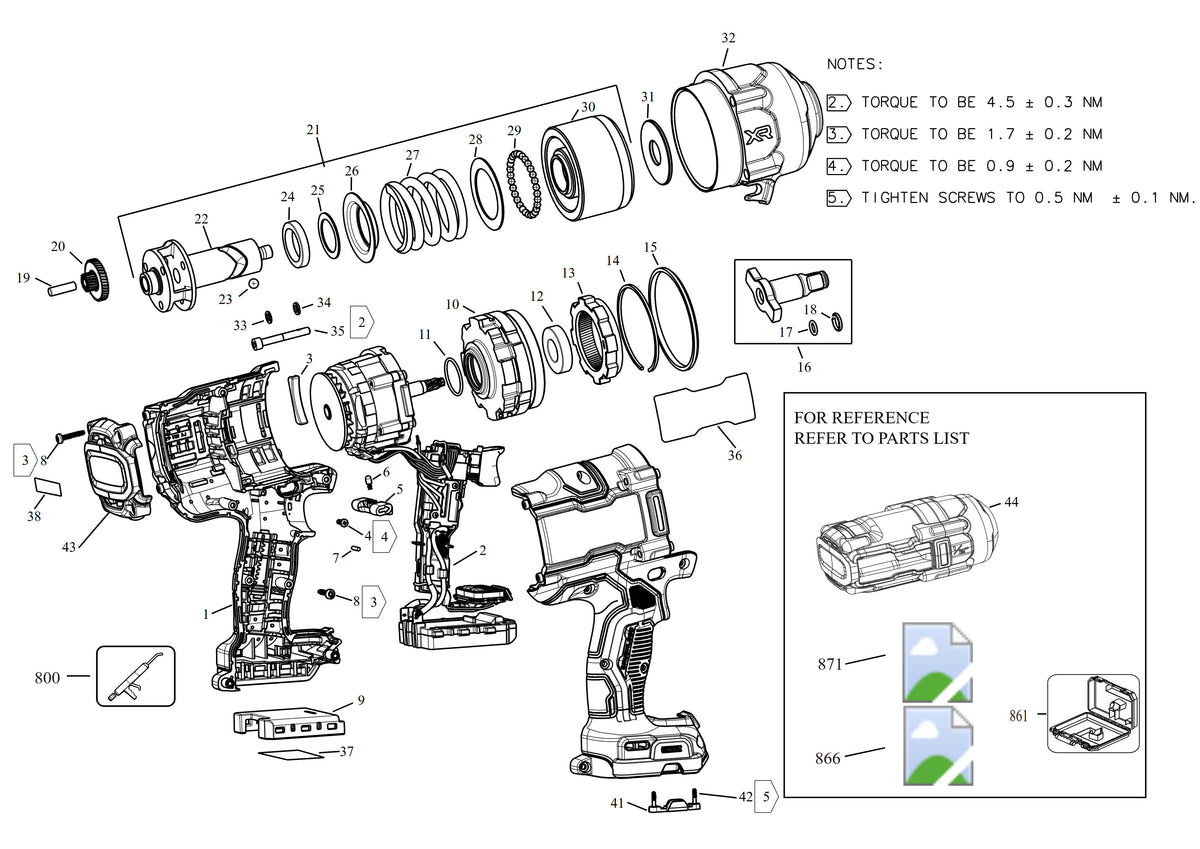 Vue éclatée DeWalt DCF961H2G Type 1 - planche 1