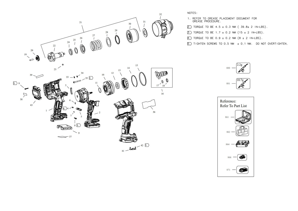 Vue éclatée DeWalt DCF964H2G Type 2 - planche 1