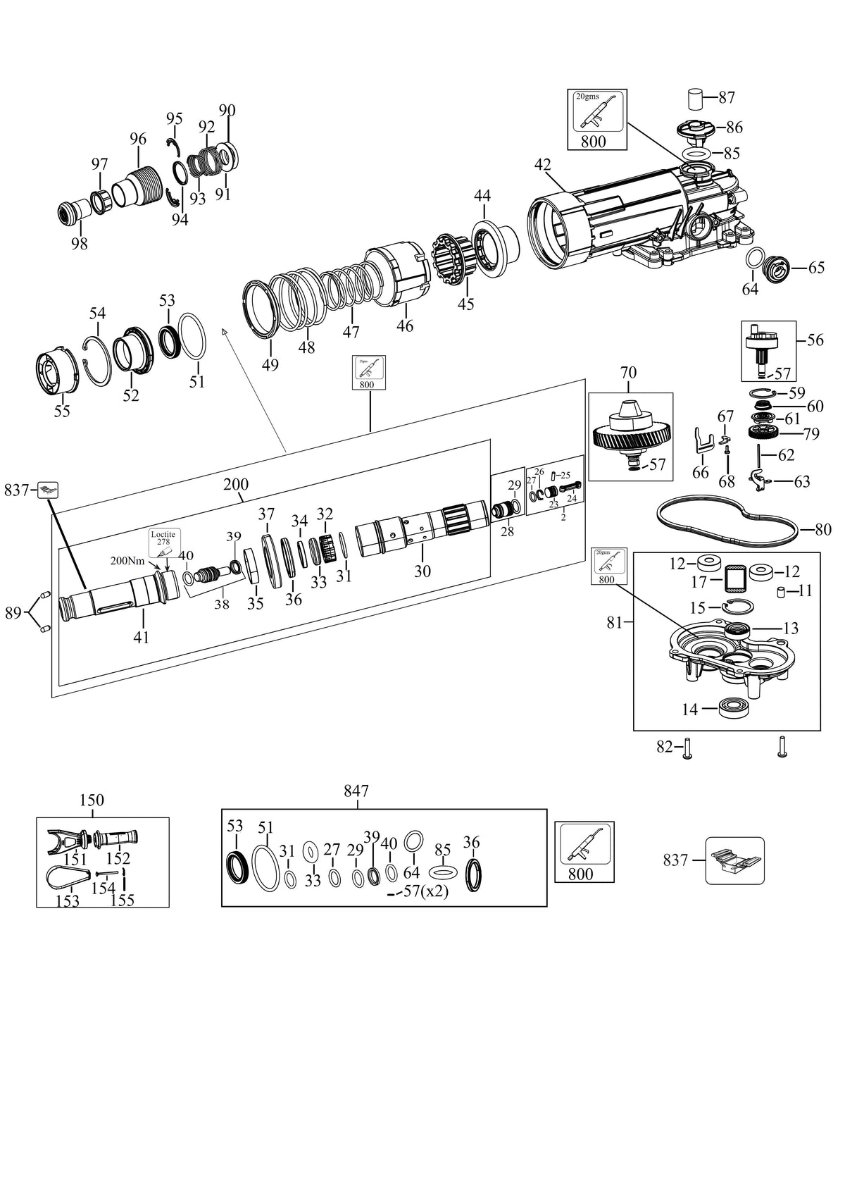 Vue éclatée DeWalt DCH481X2 Type 2 - planche 2
