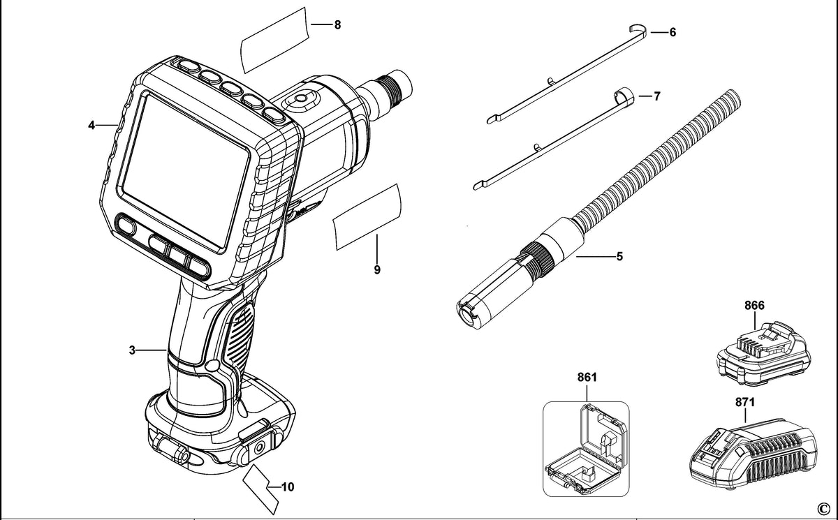 Vue éclatée DeWalt DCT410 Type 1 - planche 1