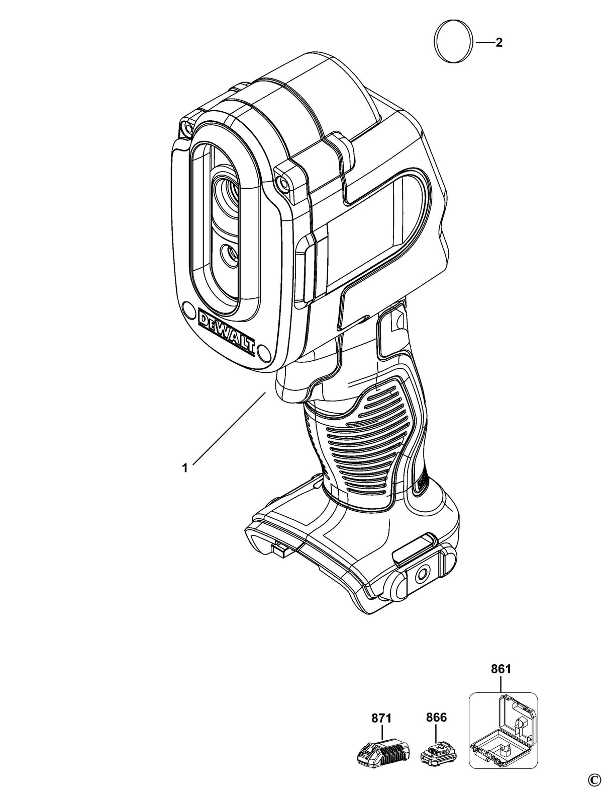 Vue éclatée DeWalt DCT416 Type 1 - planche 1
