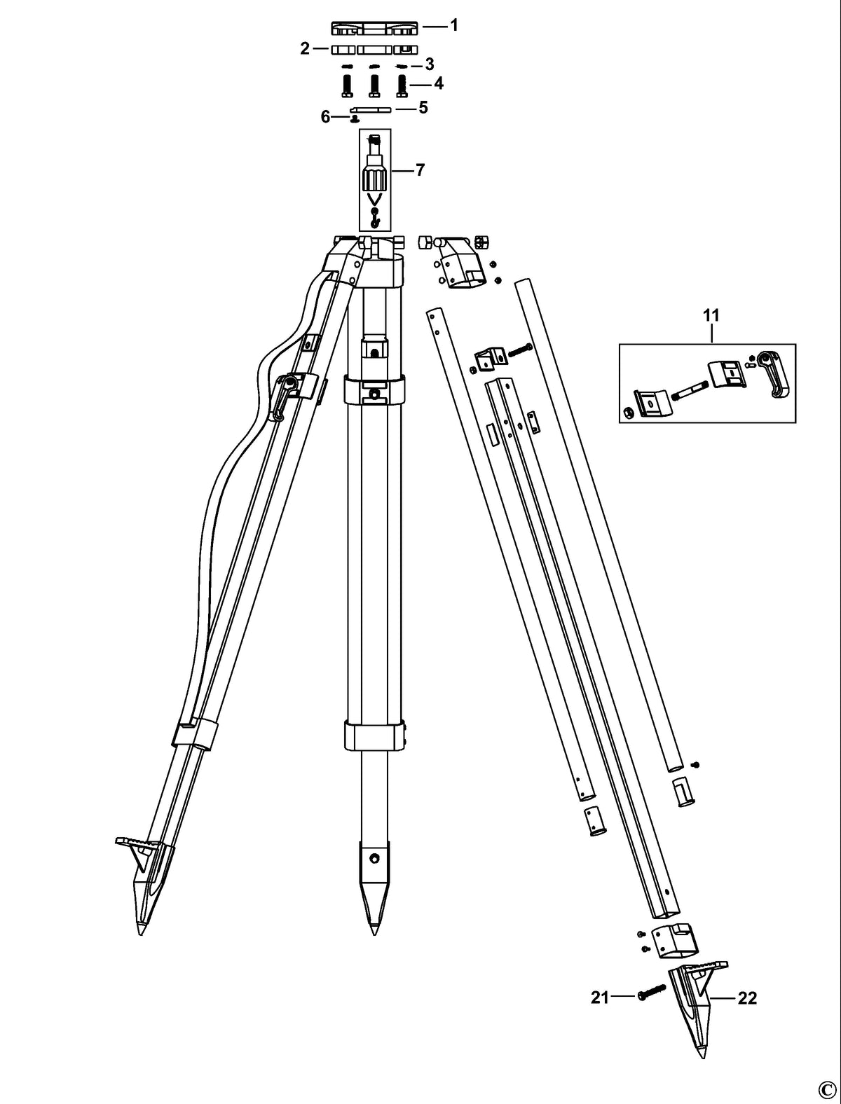 Vue éclatée DeWalt DE0733 Type 1 - planche 1