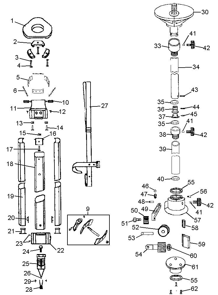 Vue éclatée DeWalt DE0735 Type 1 - planche 1