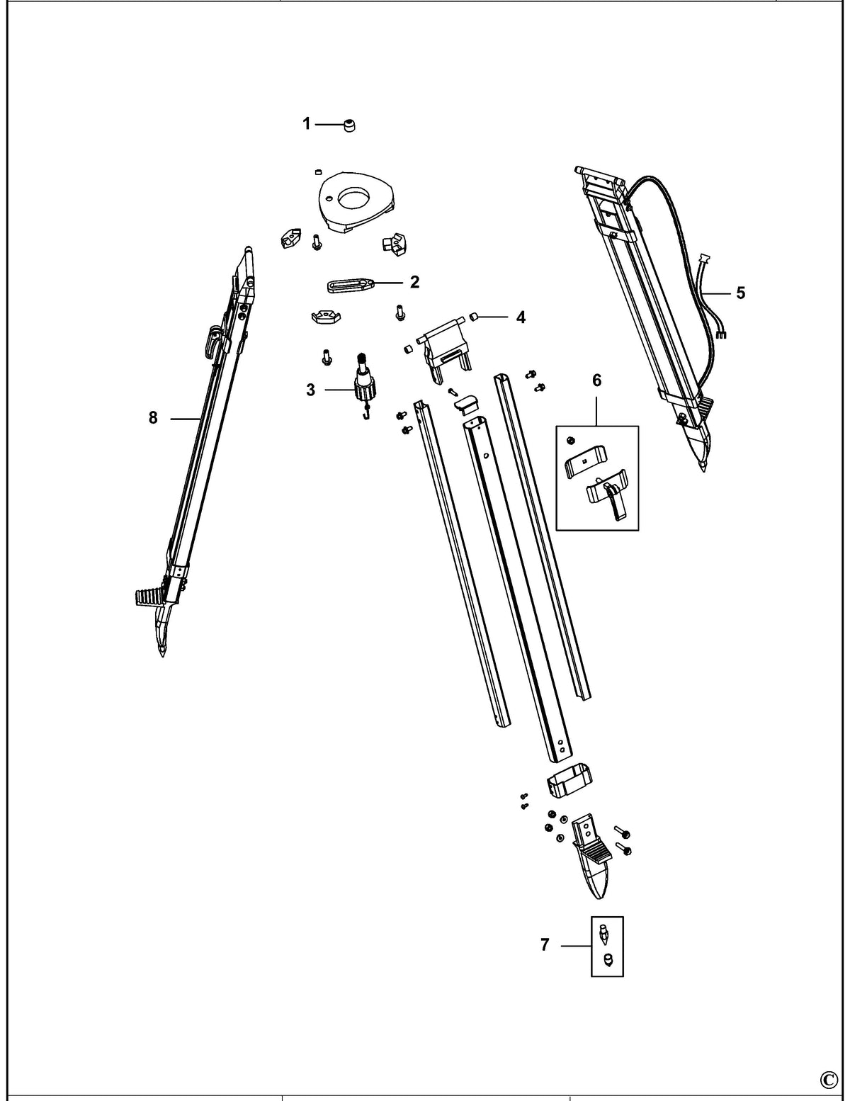 Vue éclatée DeWalt DE0736 Type 2 - planche 1