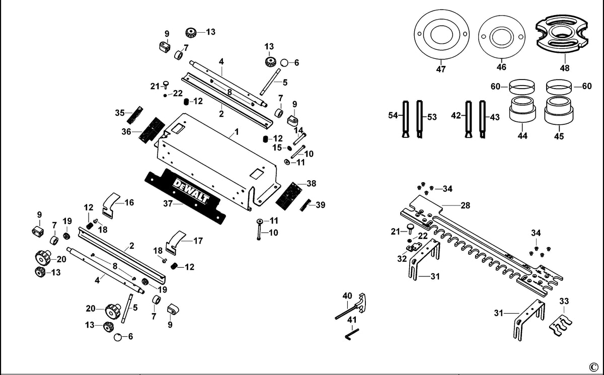 Vue éclatée DeWalt DE6210 Type 1 - planche 1