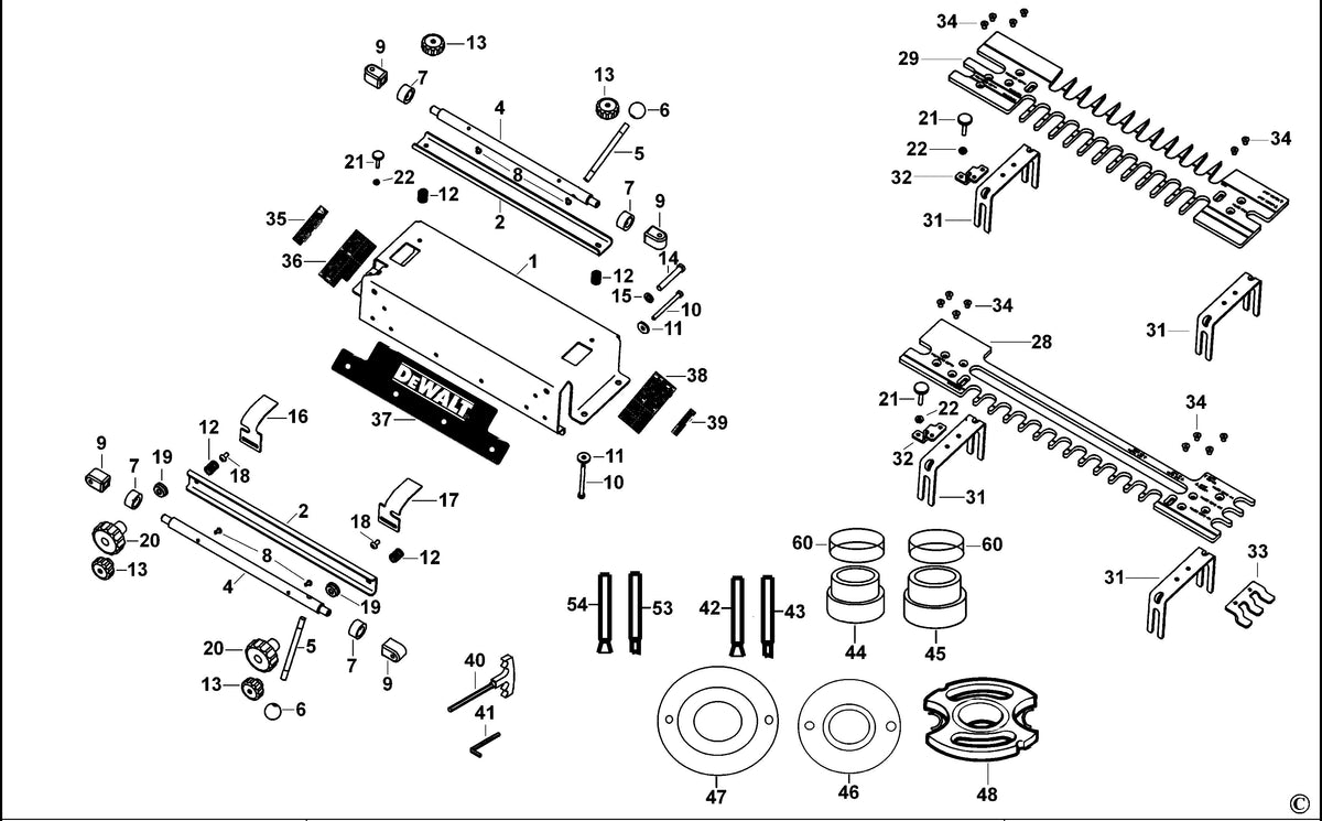 Vue éclatée DeWalt DE6212 Type 1 - planche 1