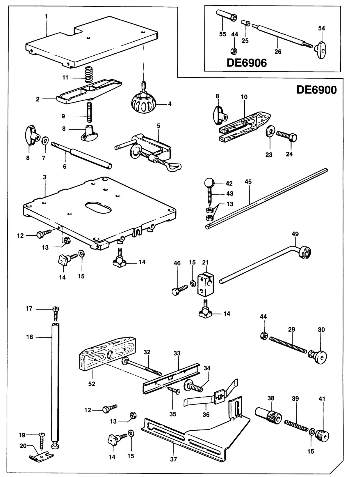 Vue éclatée DeWalt DE6900 Type 1 - planche 1