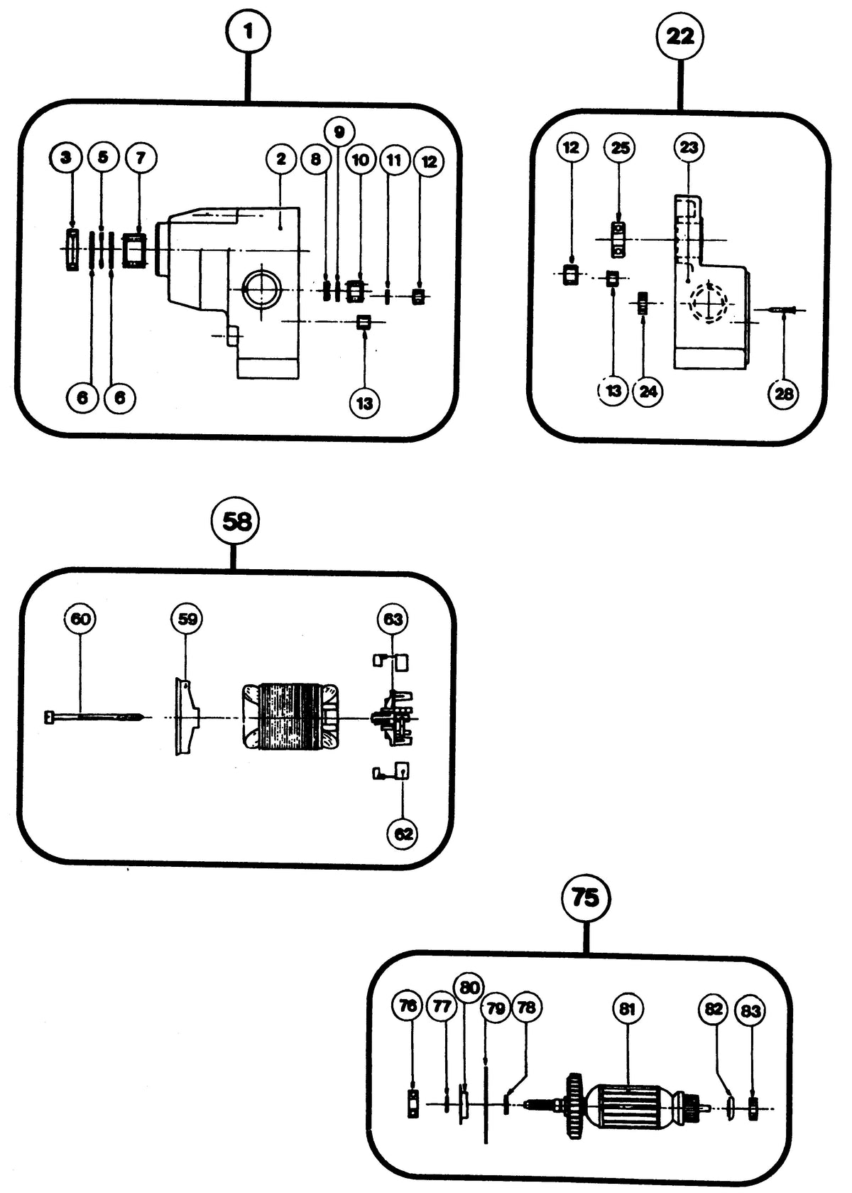 Vue éclatée DeWalt DIAMANT-9 Type 1 - planche 1